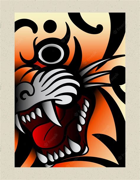 Premium Vector | Tiger art in abstract way