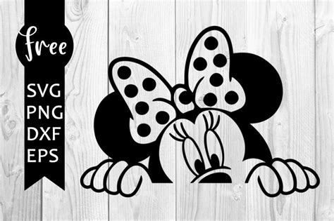 Minnie peeking svg free, disney svg, minnie mouse svg, instant download, silhouette cameo, shirt ...