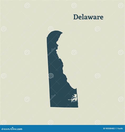 Outline Map of Delaware. Illustration. Stock Illustration - Illustration of shape, graphic: 90508482