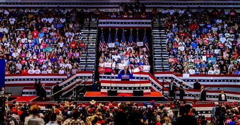 The Trump rally crowd size hit the maximum venue capacity in Manchester ...