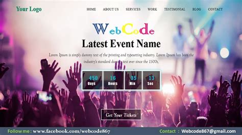 One Page Event Website Template Free