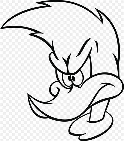 Woody Woodpecker Drawing Line Art Black And White, PNG, 1405x1600px ...