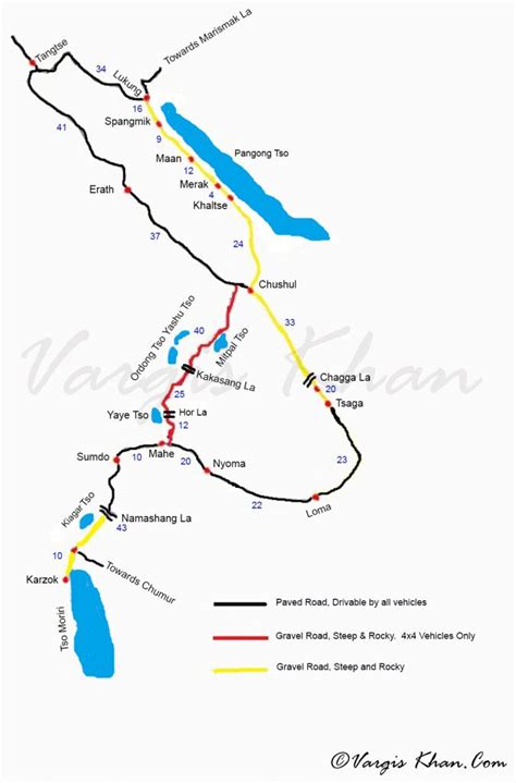 pangong-tso-to-tso-moriri-map - Vargis Khan