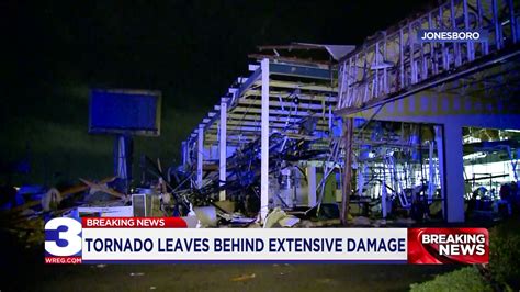 Tornado rips through Jonesboro, injuring 6 people