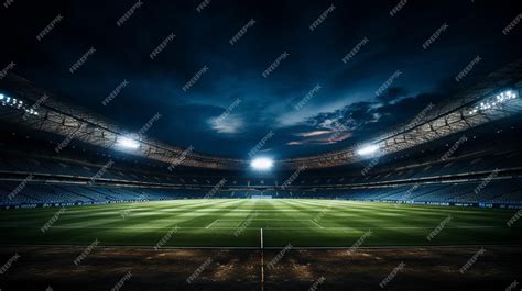 Photo football stadium at night generative ai | Premium AI-generated image