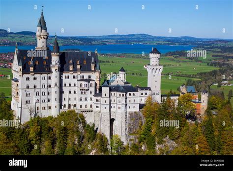 FUSSEN, GERMANY - October 09: Schloss Neuschwanstein, a castle in ...