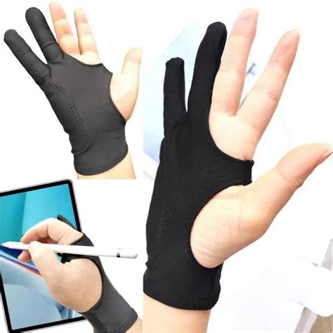 Anti-touch Glove Artist Gloves For Drawing Tablet Anti-touch Glove Smudge Guard Two-Finger ...