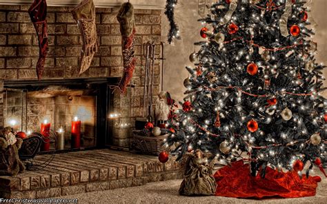 Warm Christmas Fireplace 1680x1050 - Wallpaper ...