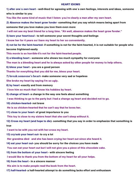 Heart Idioms | PDF | Thought