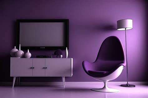 Premium AI Image | Purple room really Peri Blank canvas chair TV ...