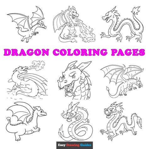 Simple Dragon Coloring Pages For Kids