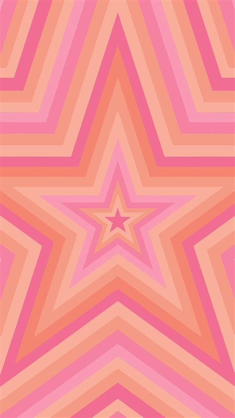 Phone wallpaper, background. 'pink and orange star' (6) | Preppy ...