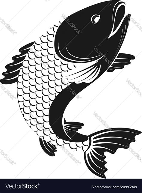 Fish simple silhouette Royalty Free Vector Image