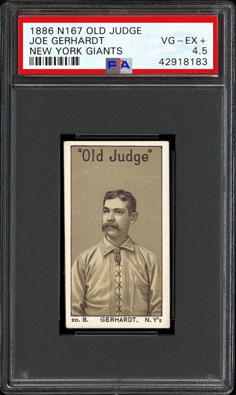 1886 Old Judge Ny G. (N167) Joe Gerhardt (New York Giants) | PSA CardFacts®