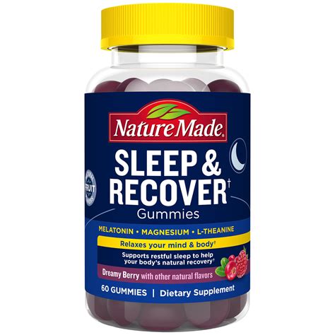 Nature Made Sleep and Recover with Melatonin 3mg, L-theanine 200mg ...