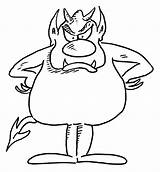 Demon With Pitchfork sketch template