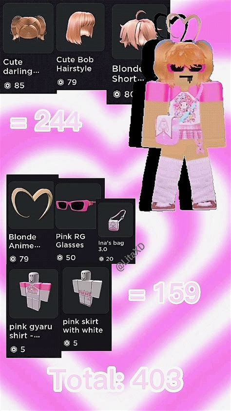 Gyaru pink outfit 💗 ||ROBLOX|| | Рисунки панды, Зеленые фоны, Милые пары