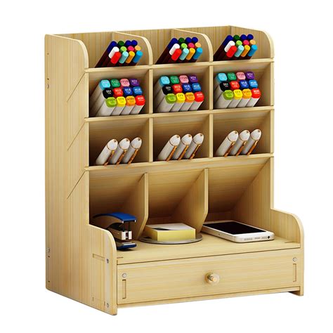 Delaman Desktop Organizer with Drawers , Multi-Functional DIY Pen ...