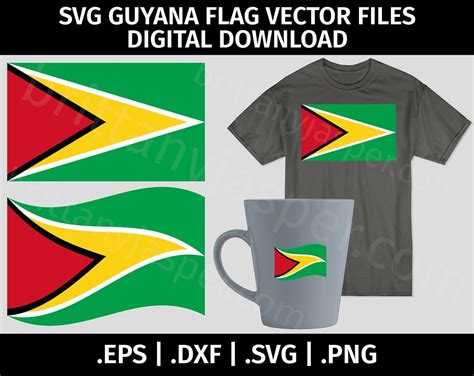 Guyana Flag SVG Vector Clip Art Cutting Files for Cricut, Silhouette ...