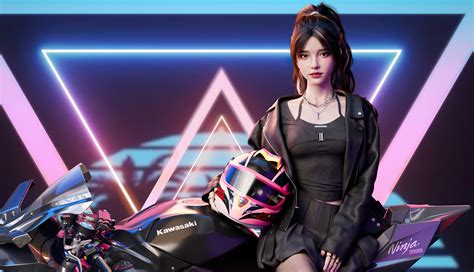 1336x768 Cool Cgi Biker Girl With Ninja H2r Laptop HD ,HD 4k Wallpapers,Images,Backgrounds ...