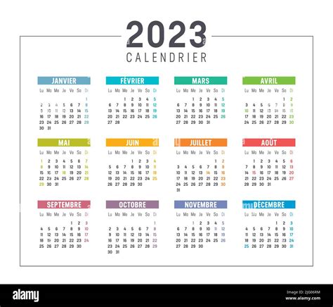 2023 french calendar hi-res stock photography and images - Alamy