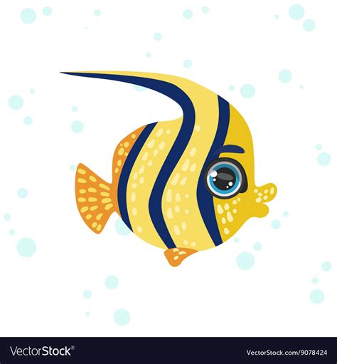 Butterfly fish drawing Royalty Free Vector Image