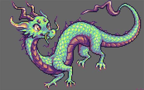 Dragon Pixel Art Pattern | Pixel art, Pixel art pattern, Pixel art characters