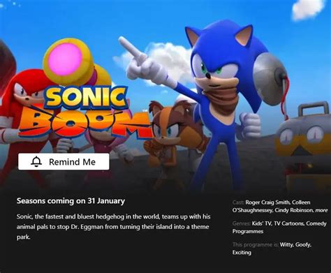 Netflix US To Stream 'Sonic Boom' From Late January 2023 - What's on ...