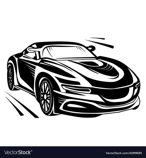 Stylized sports car logo isolated object Vector Image