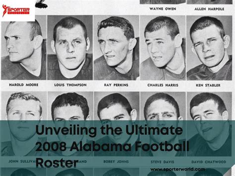 Unveiling the Ultimate 2008 Alabama Football Roster - Sporterworld