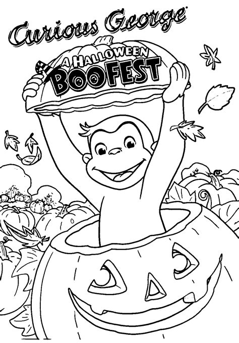 No Noggin Curious George Halloween Coloring Pages Coloring Pages