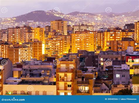 Night view of Barcelona stock photo. Image of night, ordinary - 30040566