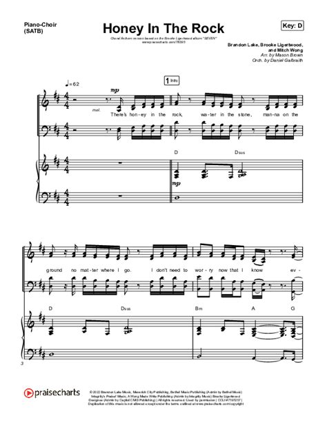 Honey In The Rock (Choral Anthem SATB) Sheet Music PDF (Brooke ...