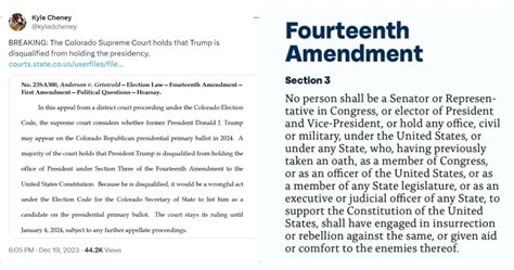 Colorado Supreme Court Says 14th Amendment, Section 3 of U.S ...