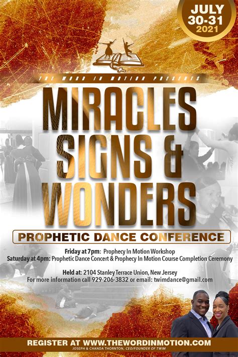 Miracle Signs and Wonders Prophetic Dance Conference Tickets in Union, NJ, United States