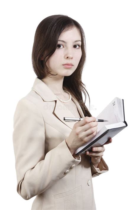 Girl writing in diary stock photo. Image of business - 13326412