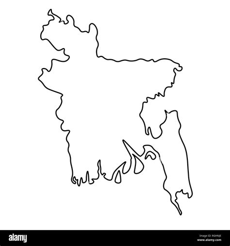 Map of Bangladesh - outline. Silhouette of Bangladesh map illustration ...