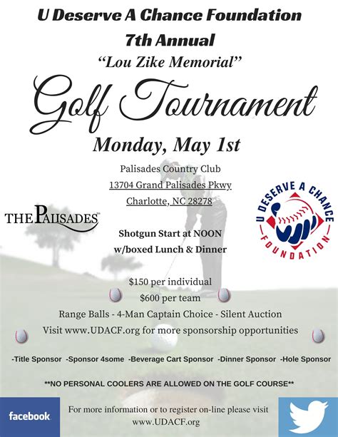 2023 Annual Golf Tournament – U Deserve a Chance Foundation