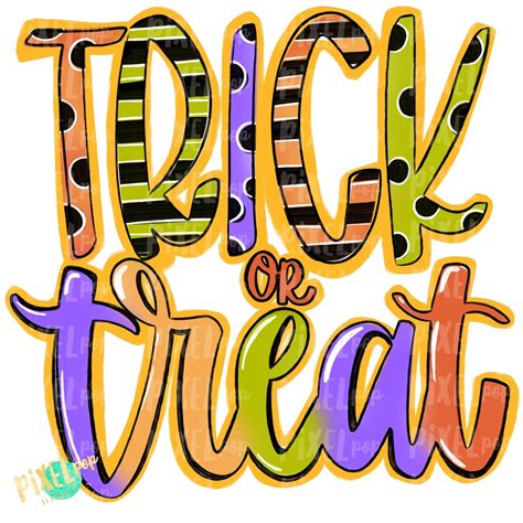 Trick or Treat Ombre PNG | Halloween Design | Hand Painted Design | Sublimation PNG | Digital ...