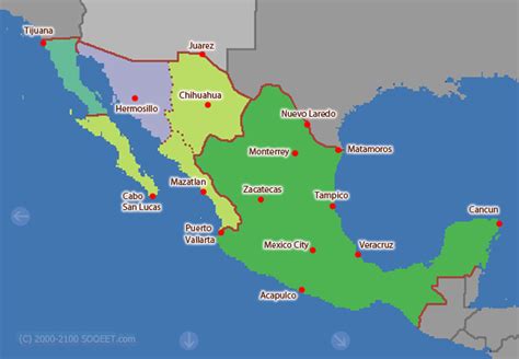 Time Zone Map Mexico – Map Vector