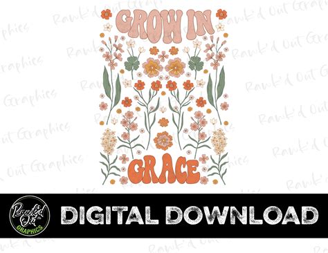 Grow in Grace Clip Art, Grow in Grace PNG, Grow in Grace Sublimation Png, Grow in Grace PNG ...