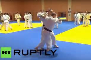 New Footage of Vladimir Putin Training Judo with Russian National Team