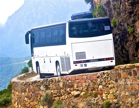 Free Images : narrow, cliff, public transport, edge, bus, corsica, dangerous, land vehicle ...