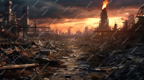 Premium AI Image | PostApocalyptic Wastelands game background