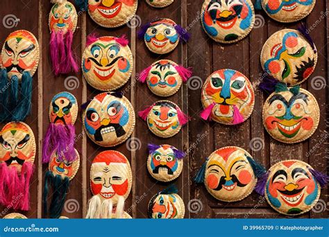 Old Style Vietnamese Decorative Masks. Stock Image - Image of masks ...