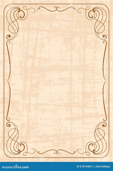 Vintage ornate frame stock illustration. Illustration of brown - 31014482