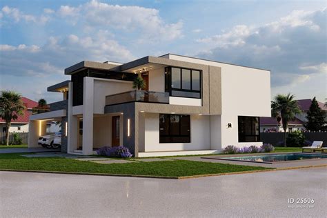 Modern 5 Bedroom Double Storey House - ID 25506 - House Plans by Maramani