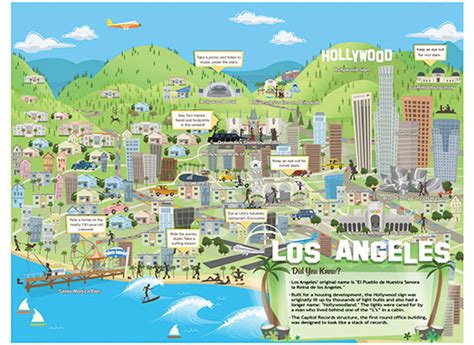 Travel map of Los Angeles city. Los Angeles city travel map | Vidiani ...