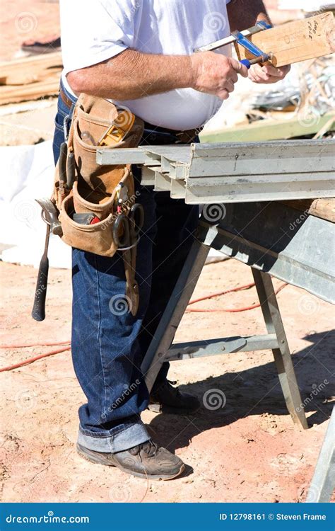 Construction Worker With Tools Stock Image - Image: 12798161