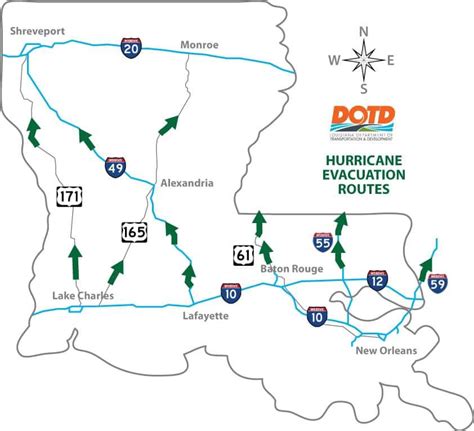 Louisiana Issues Hurricane Evacuation Routes Map | I-10 Exit Guide